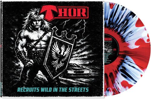 THOR - RECRUITS WILD IN THE STREETS Clear/Red/Black/White Haze Splatter Vinyl LP