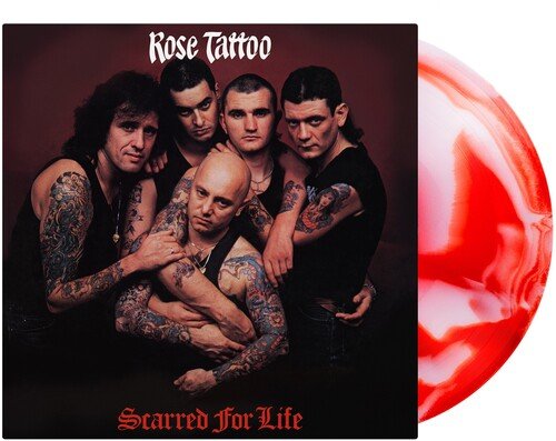 ROSE TATTOO - SCARRED FOR LIFE Red/White Swirl Vinyl LP