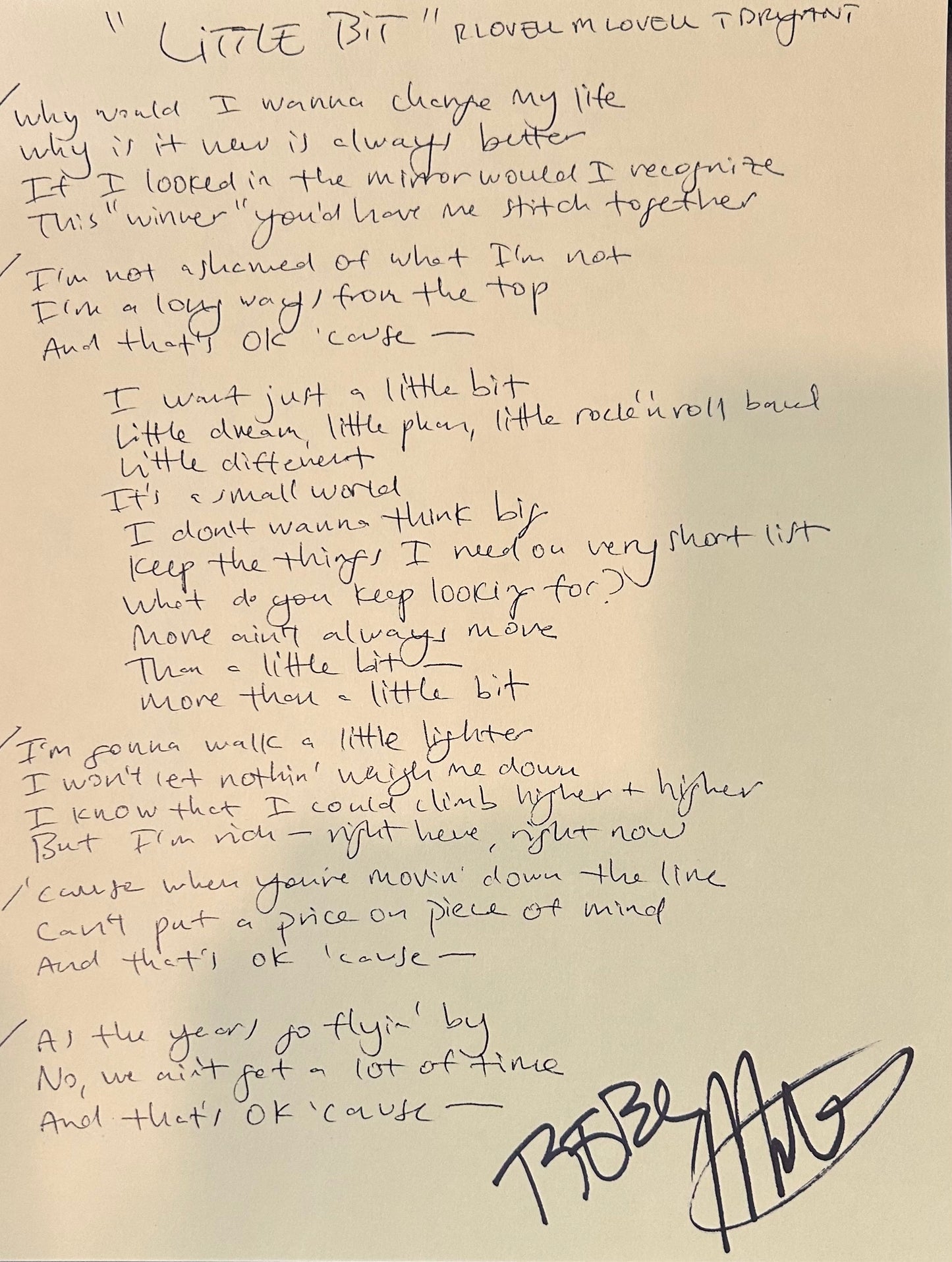 Larkin Poe - Bloom Colored Autographed Lyric Sheet Vinyl LP