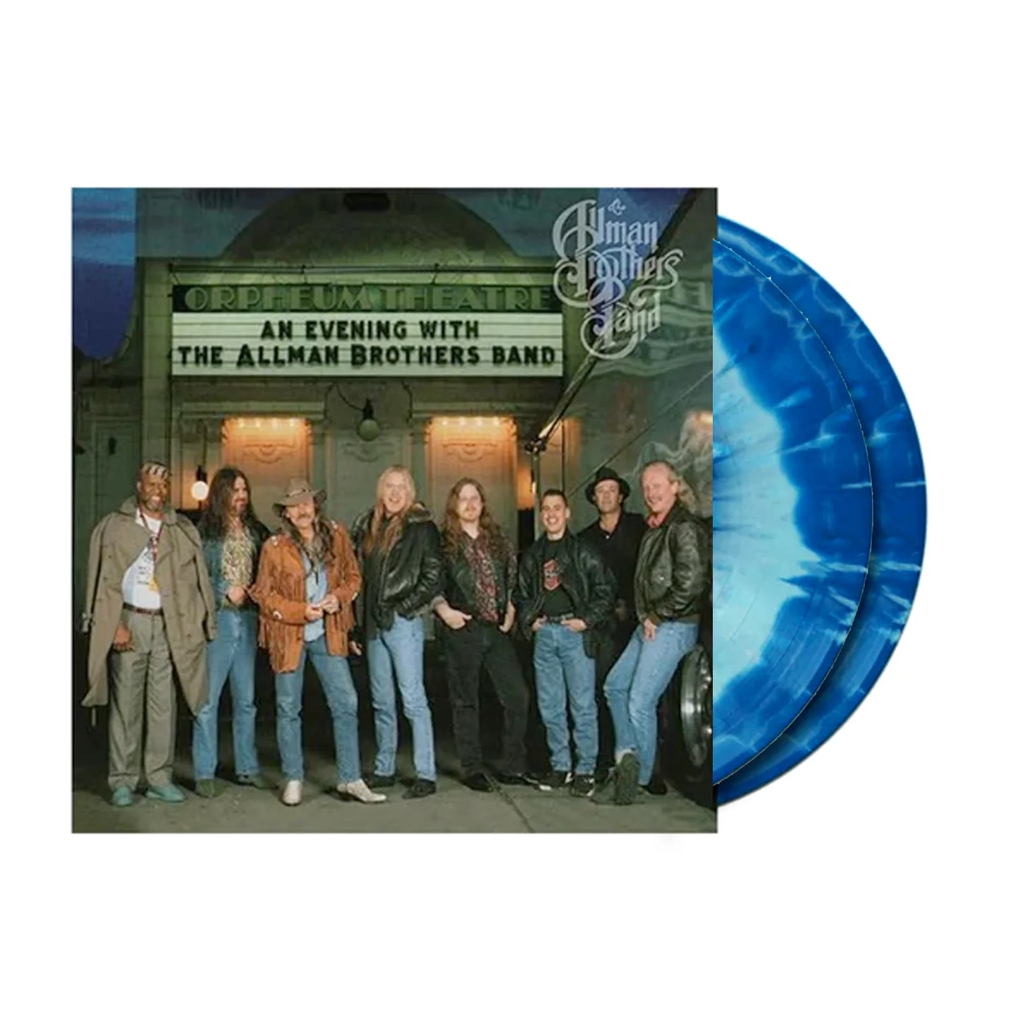 ALLMAN BROTHERS - AN EVENING WITH THE ALLMAN BROTHERS BAND - FIRST Black /Blue Swirl VINYL LP