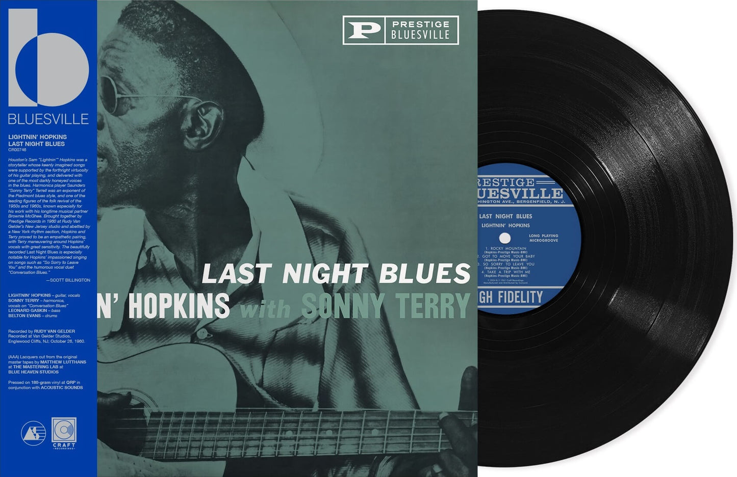 HOPKINS,LIGHTININ / TERRY,SONNY - LAST NIGHT BLUES (BLUESVILLE ACOUSTIC SOUNDS SERIE Vinyl LP