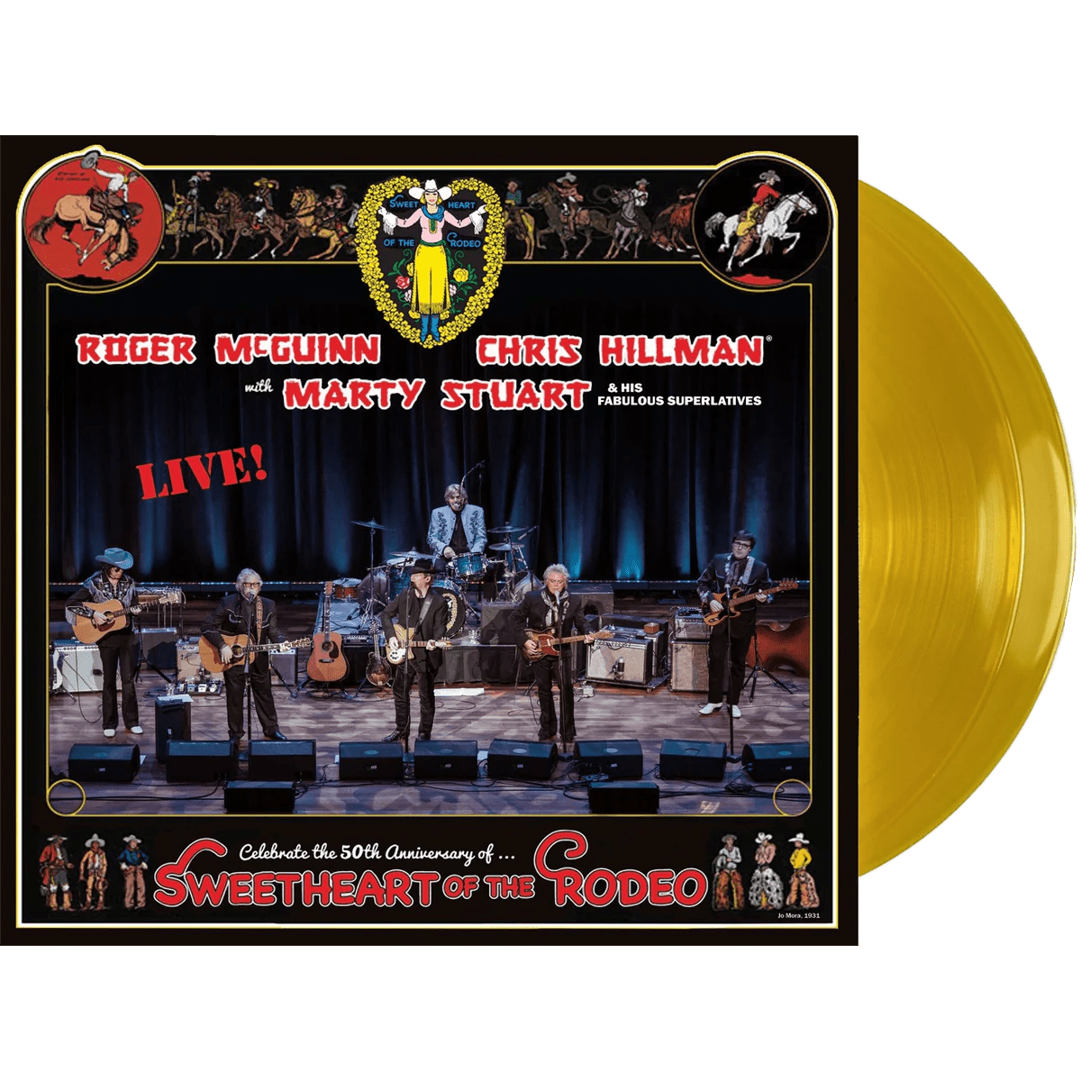 Roger McGuinn, Chris Hillman & Marty Stuart - Sweetheart Of The Rodeo 50th Anniversary - Live Deluxe Gold Vinyl LP