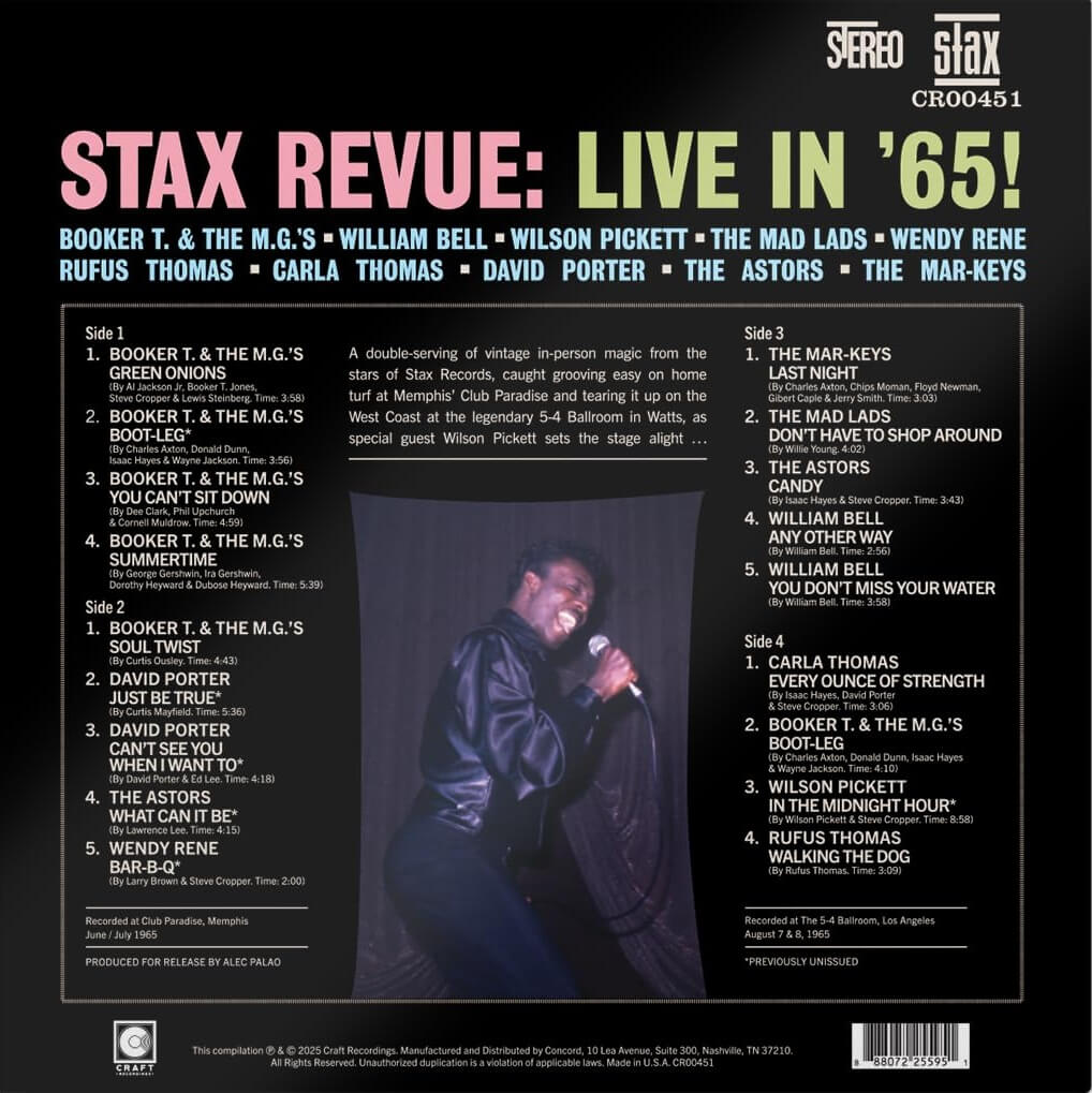 STAX REVUE: LIVE IN '65 / VARIOUS Vinyl LP