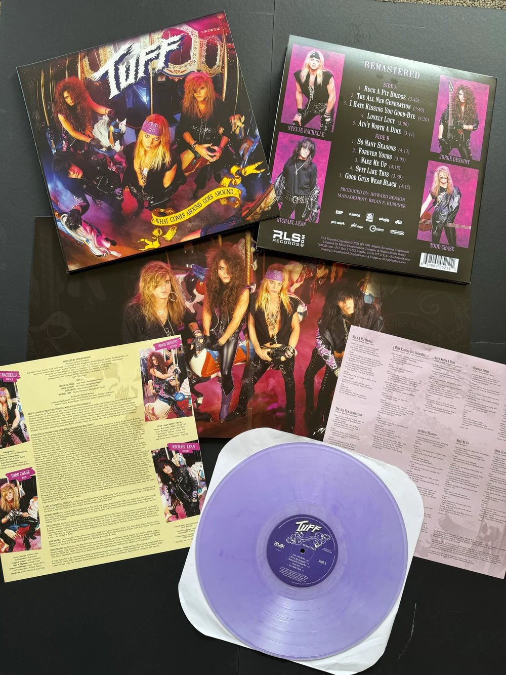 TUFF - WHAT GOES AROUND COMES AROUND REMASTERED 2021 TRANSLUCENT PURPLE Vinyl LP