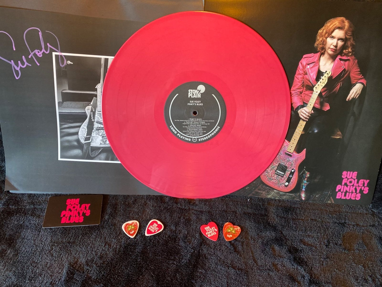 Sue Foley - Pinky's Blues w/ Autographed Insert Vinyl LP