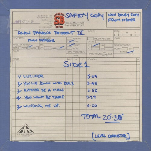ALAN PARSONS PROJECT - EVE WORK IN PROGRESS Clear Vinyl LP