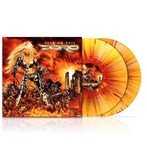 DORO - FEAR NO EVIL Red and Yellow Splatter Opaque Vinyl LP