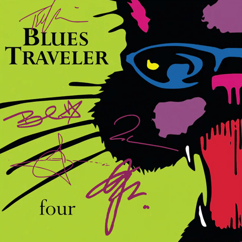Blues Traveler - Four Autographed w/ Record Mat 30th Anniversary Purple Colored Vinyl LP