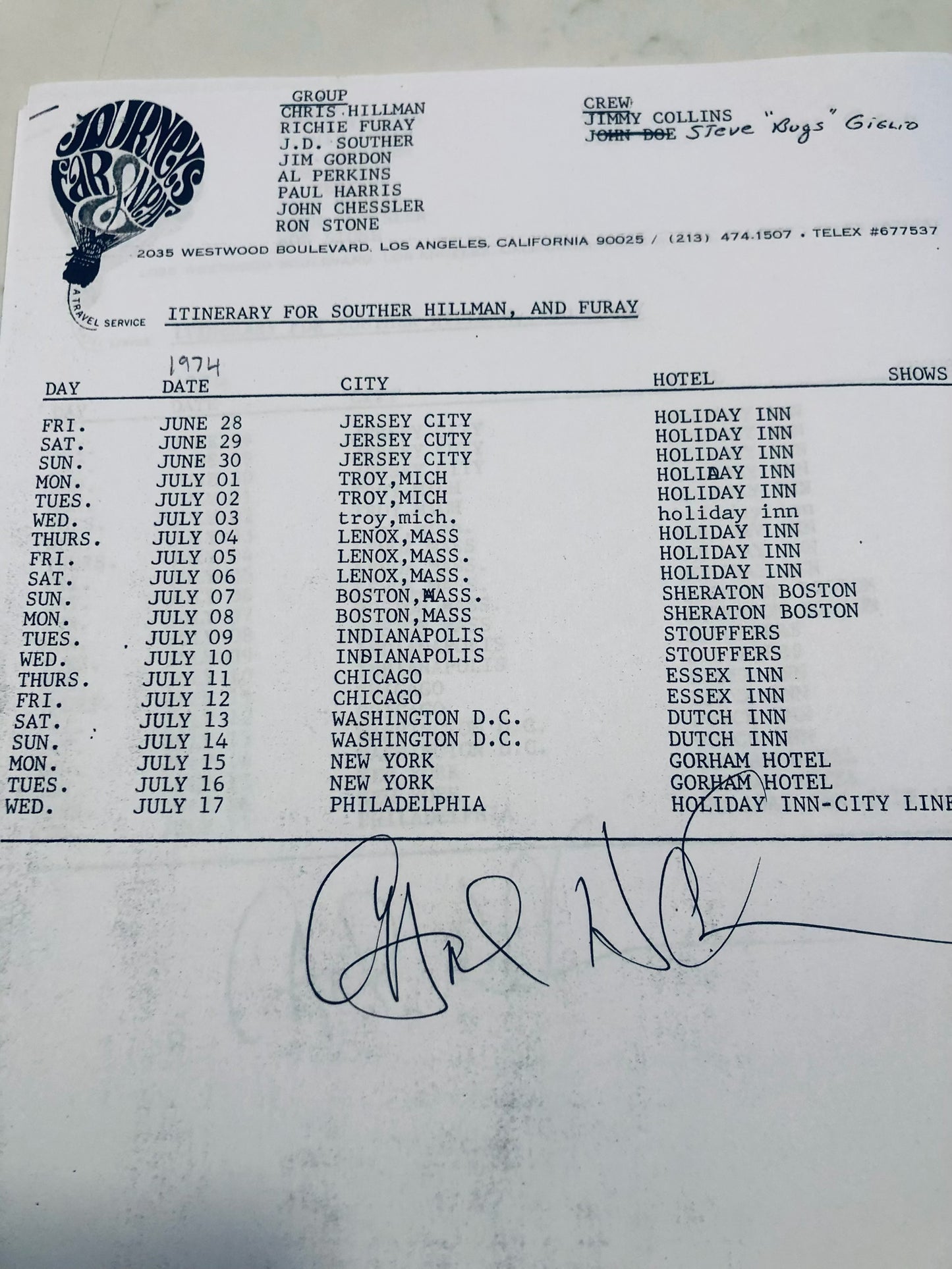 THE SOUTHER HILLMAN FURAY BAND - 50TH ANNIVERSARY EDITION Clear Blue W /Autograph  Vinyl LP