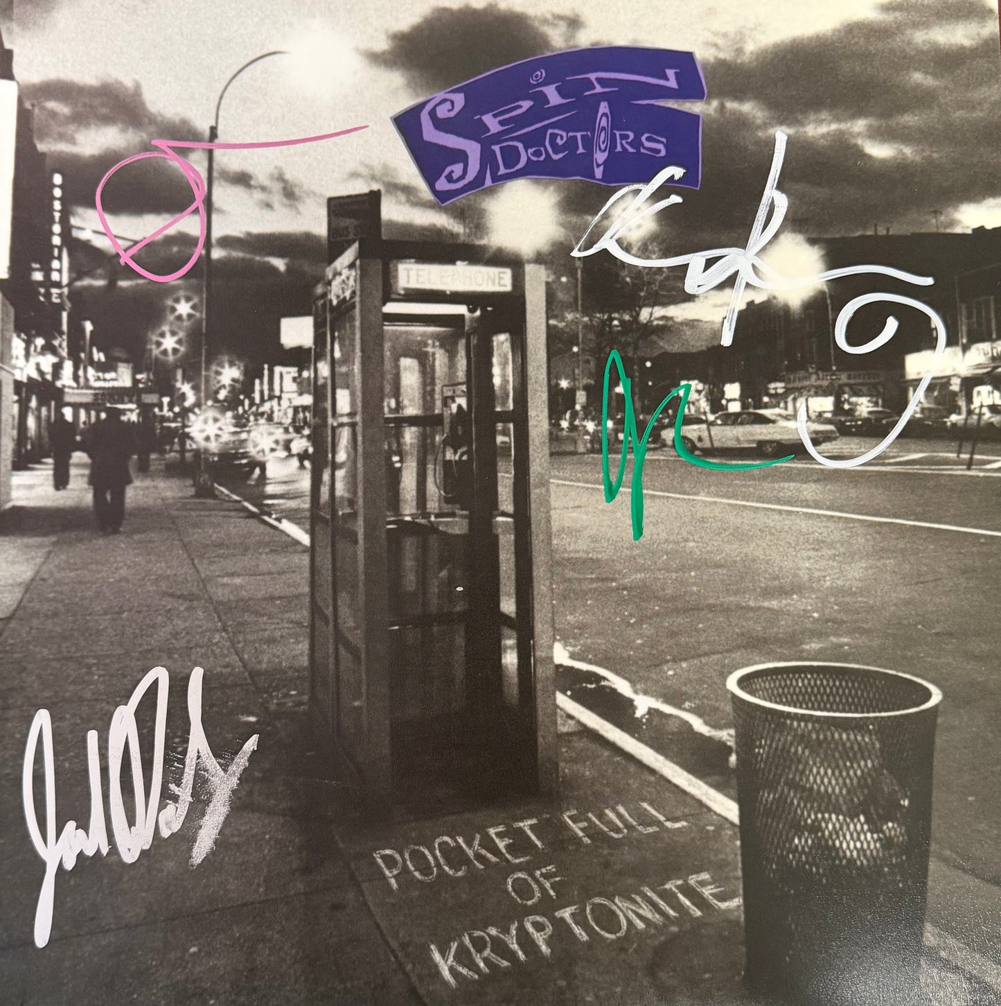 SPIN DOCTORS - Pocket Full Of Kryptonite 35TH ANNIVERSARY AUTOGRAPHED GREEN VINYL LP (Jack's signature is smudged)
