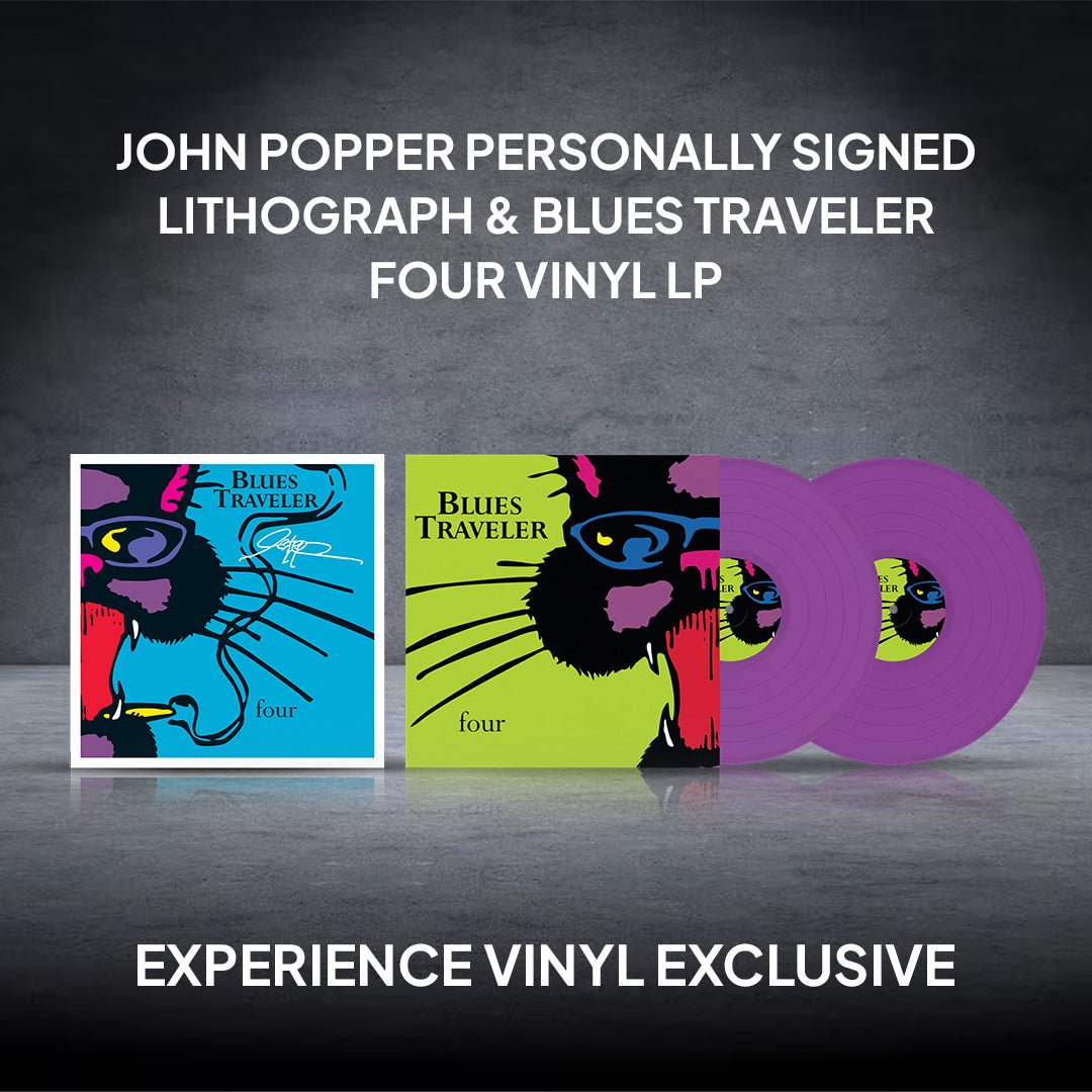 John Popper - Alternative Cover of Four Personally Signed Lithograph & Blues Traveler Four Purple Vinyl LP