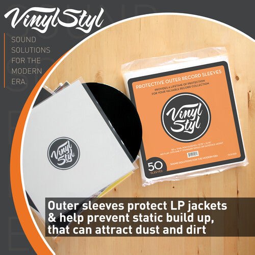 Vinyl Styl® 12 Inch Outer Record Sleeves - Open Top - 50 Count (Clear)