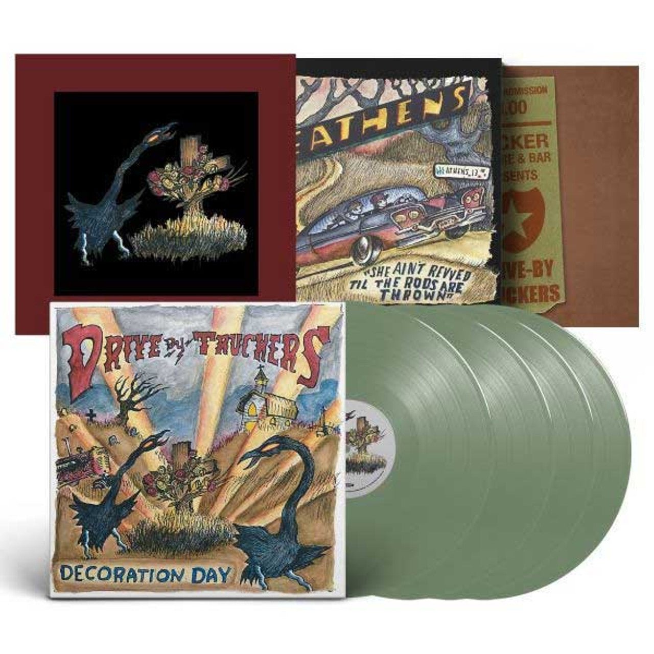 DRIVE-BY TRUCKERS - DEFINITIVE DECORATION DAY OLIVE GREEN Vinyl LP