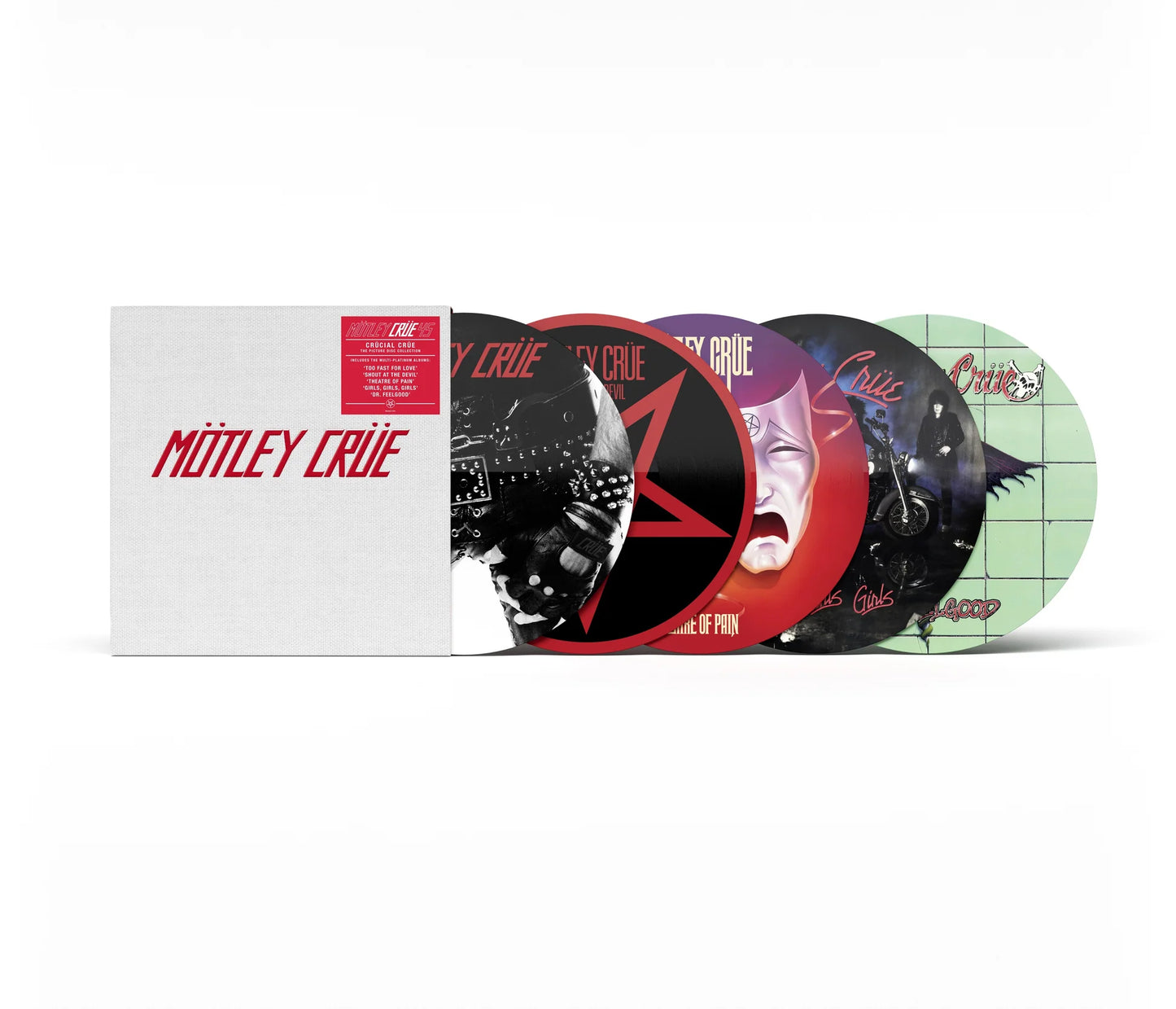 MOTLEY CRUE CRUCIAL CRUE 5LP DELUXE BOX SET 45th Anniversary, Picture Disc Vinyl LP