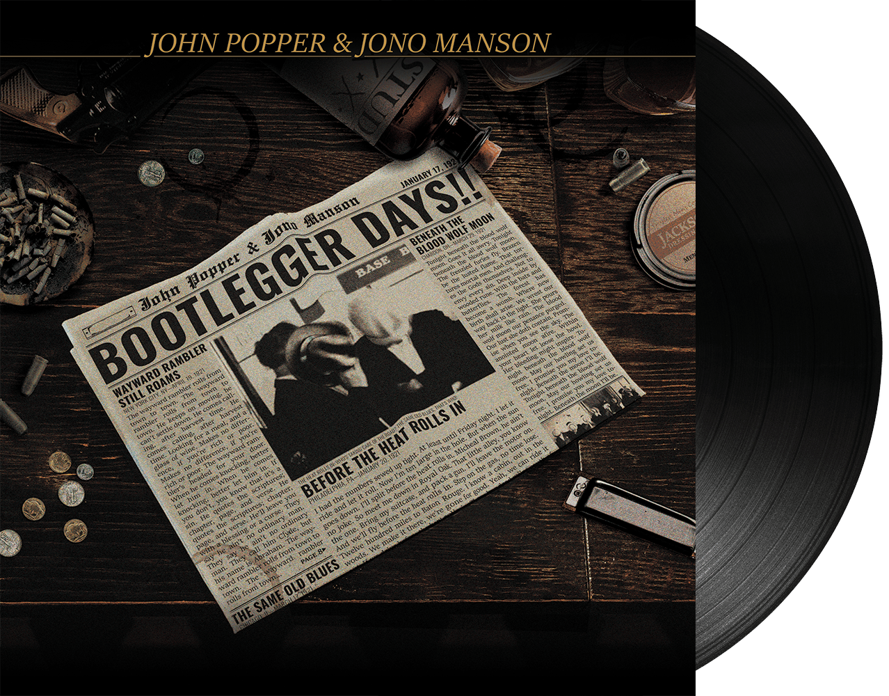 John Popper & Jono Manson - Bootlegger Days!! Black Vinyl LP