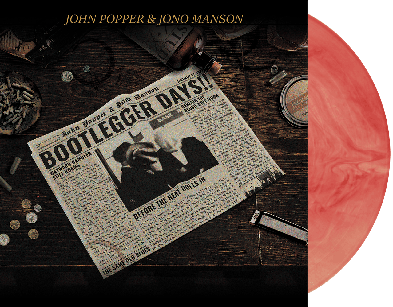 John Popper & Jono Manson - Bootlegger Days!! Blood Wolf Moon Vinyl LP
