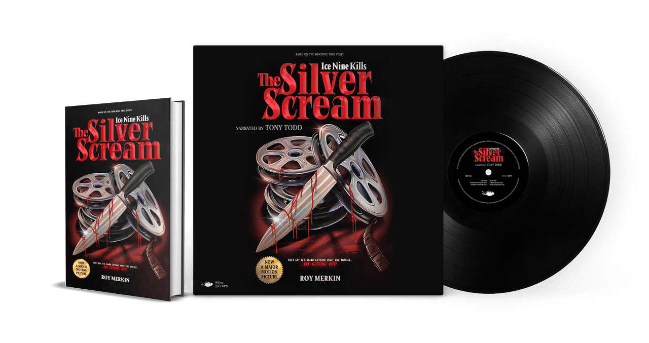 Ice Nine Kills -  Silver Scream A True Crime Book by Roy Merkin Autographed BOOK BLACK VINYL LP