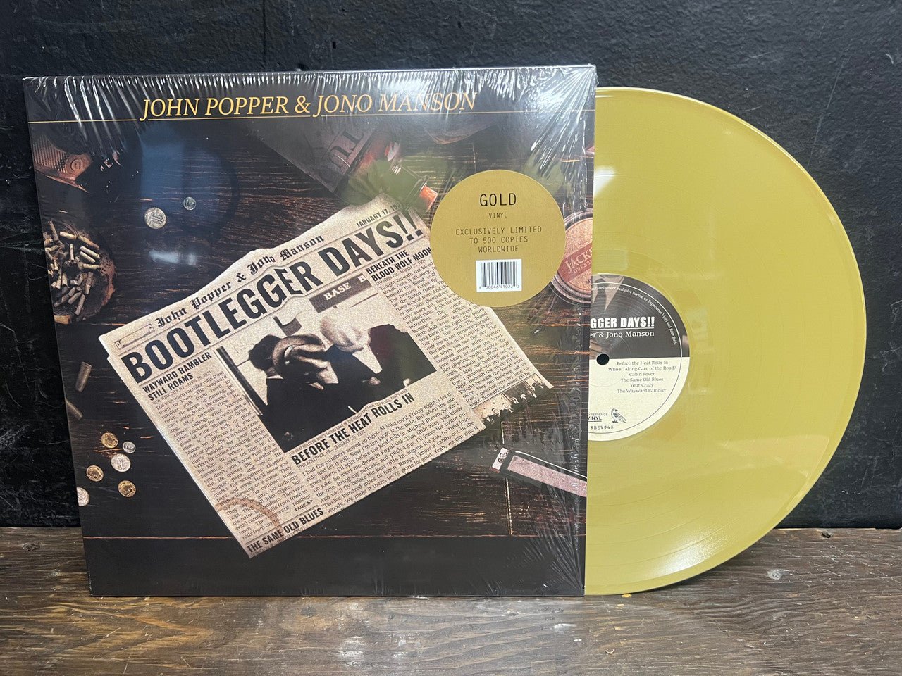 John Popper & Jono Manson - Bootlegger Days!! GOLD Vinyl LP